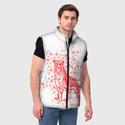 Мужской жилет Символ года тигр 2022, цвет: 3D-черный — фото 2