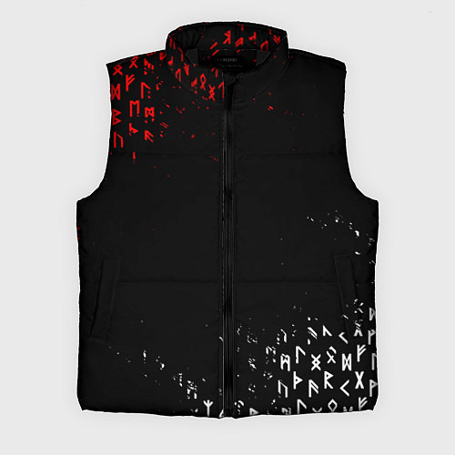 Мужской жилет КРАСНО БЕЛЫЕ РУНЫ / 3D-Черный – фото 1