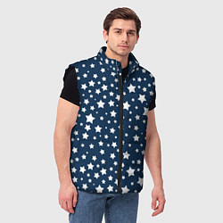 Мужской жилет Белые звездочки, цвет: 3D-черный — фото 2