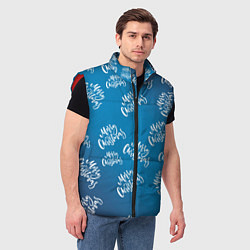 Мужской жилет Merry Christmas - Новогодний паттерн, цвет: 3D-красный — фото 2