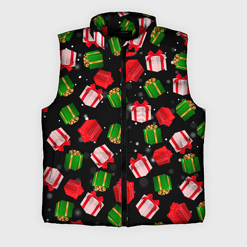 Мужской жилет Новогодние паттерн подарков / 3D-Красный – фото 1