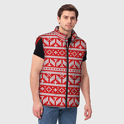 Мужской жилет Узор связанный крючком, цвет: 3D-красный — фото 2