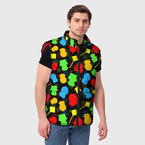 Мужской жилет SOUTH PARK ЮЖНЫЙ ПАРК НОВОГОДНИЙ УЗОР / 3D-Красный – фото 3