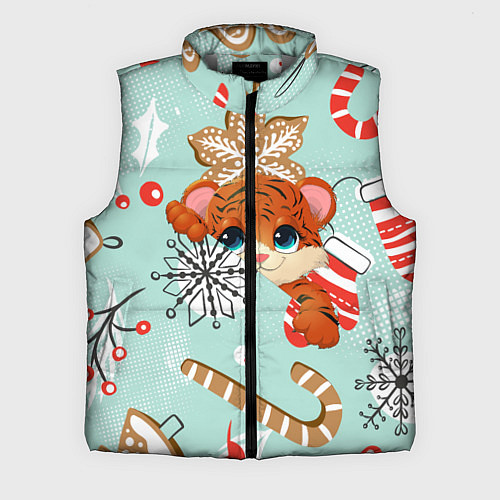 Мужской жилет ТИГРЁНОК ГОД ТИГРА / 3D-Светло-серый – фото 1