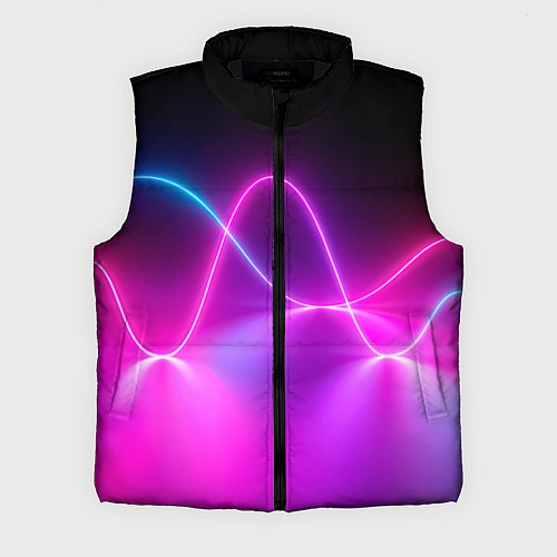 Мужской жилет Лучи света pink theme / 3D-Черный – фото 1