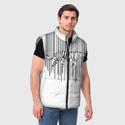 Мужской жилет Черный Водяной Полосатый Тигр Новый Год 2022, цвет: 3D-светло-серый — фото 2