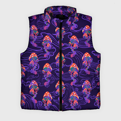 Мужской жилет Грибы психоделика / 3D-Черный – фото 1