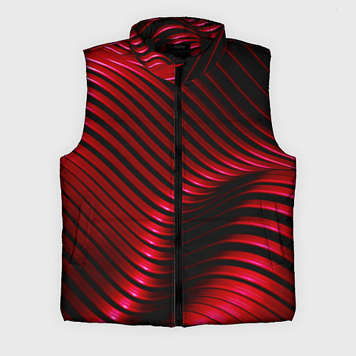 Мужской жилет Волны красного металла / 3D-Черный – фото 1