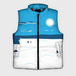 Мужской жилет Зимняя рыбалка на озере, цвет: 3D-красный