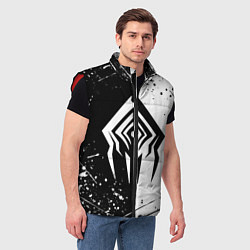 Мужской жилет WARFRAME STALKER BLACK WHITE СТАЛКЕР, цвет: 3D-красный — фото 2