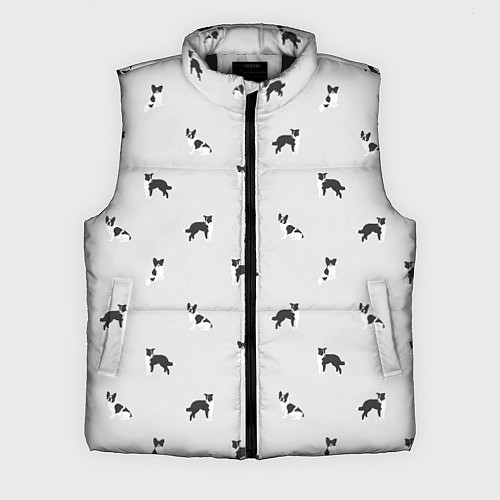 Мужской жилет Черно-белые собачки паттерн / 3D-Черный – фото 1