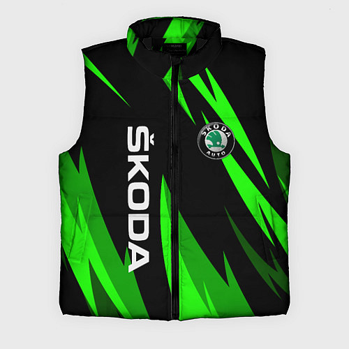 Мужской жилет SKODA Логотип Узор / 3D-Черный – фото 1