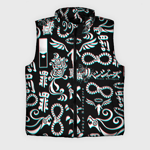 Мужской жилет ТОКИЙСКИЕ МСТИТЕЛИ ГЛИТЧ, GLITCH / 3D-Черный – фото 1