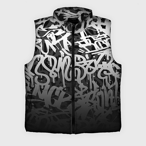 Мужской жилет GRAFFITI WHITE TAGS ГРАФФИТИ / 3D-Черный – фото 1