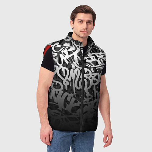Мужской жилет GRAFFITI WHITE TAGS ГРАФФИТИ / 3D-Красный – фото 3