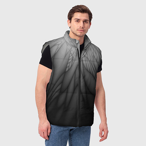 Мужской жилет Коллекция Rays Лучи Черный Абстракция 661-11-w1 / 3D-Светло-серый – фото 3