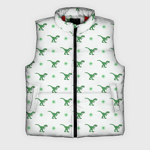 Мужской жилет Динозавры паттерн / 3D-Красный – фото 1