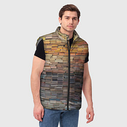 Мужской жилет Книжные кирпичики знаний, цвет: 3D-светло-серый — фото 2