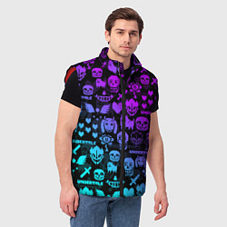 Мужской жилет UNDERTALE NEON PATTERN УЗОР, цвет: 3D-красный — фото 2