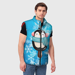 Мужской жилет Пингвин - эскимо Новый год, цвет: 3D-красный — фото 2