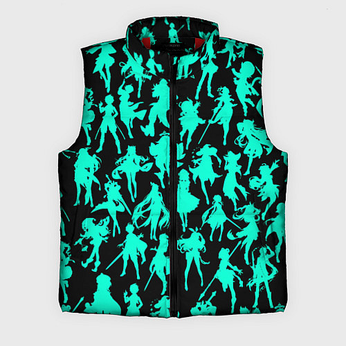 Мужской жилет НЕОНОВЫЕ ГЕРОИ ГЕНШИН ИМПАКТ / 3D-Красный – фото 1