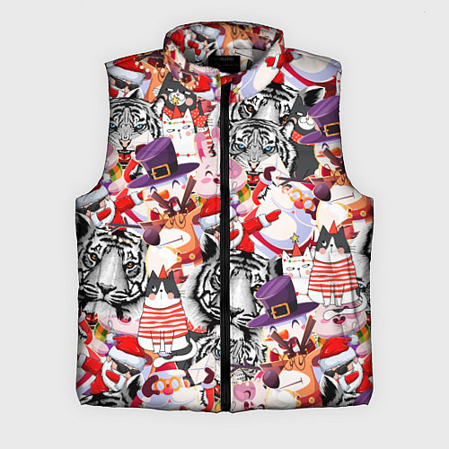 Мужской жилет НОВОГОДНИЕ ПЕРСОНАЖИ 2022 НОВЫЙ ГОД / 3D-Светло-серый – фото 1