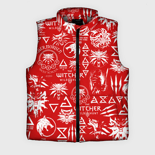 Мужской жилет THE WITCHER LOGOBOMBING ЛОГОТИПЫ ВЕДЬМАКА / 3D-Светло-серый – фото 1