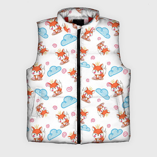 Мужской жилет Лисички и облачка / 3D-Красный – фото 1