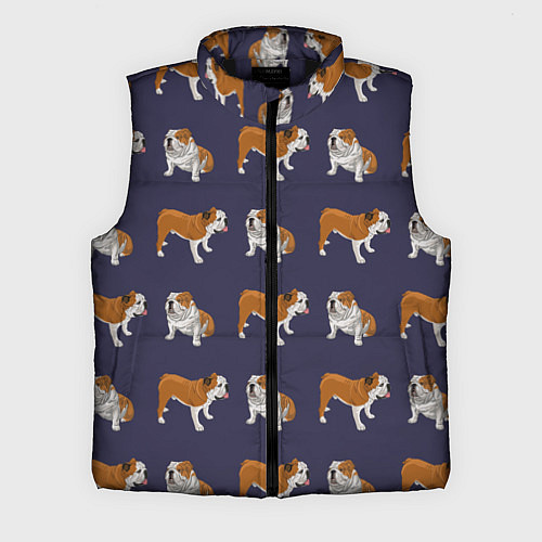 Мужской жилет Английские бульдоги паттерн / 3D-Черный – фото 1