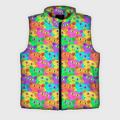 Мужской жилет Красочные Котики / 3D-Красный – фото 1