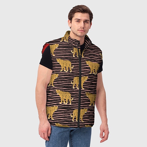 Мужской жилет Леопарды паттерн / 3D-Красный – фото 3