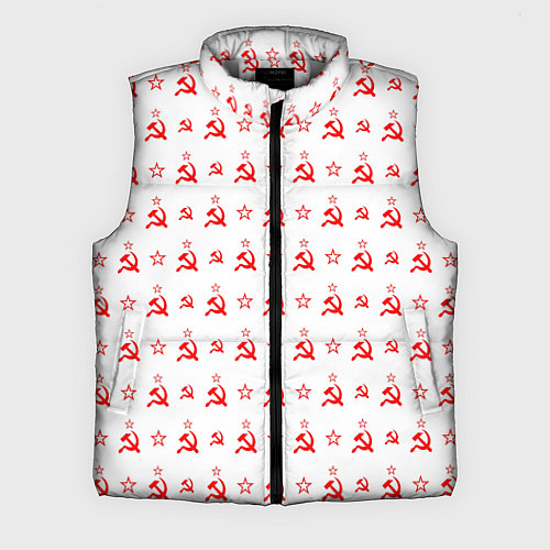 Мужской жилет Серп и Молот СССР на белом фоне / 3D-Светло-серый – фото 1