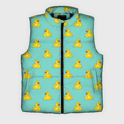 Мужской жилет Желтый утенок паттерн, цвет: 3D-черный