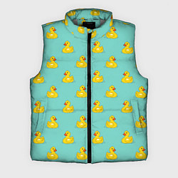 Мужской жилет Желтый утенок паттерн, цвет: 3D-светло-серый