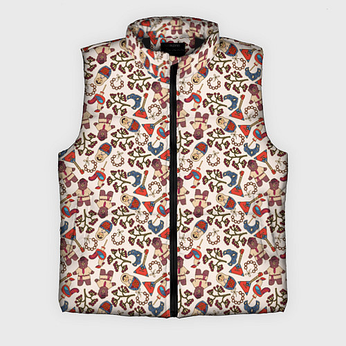 Мужской жилет Россия паттерн светлый / 3D-Черный – фото 1