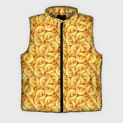 Мужской жилет Золотые Биткоины / 3D-Светло-серый – фото 1