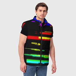 Мужской жилет Color fashion glitch, цвет: 3D-красный — фото 2