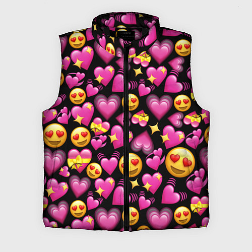 Мужской жилет Эмодзи сердечки / 3D-Черный – фото 1