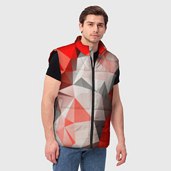 Мужской жилет Красно-серая геометрия, цвет: 3D-черный — фото 2