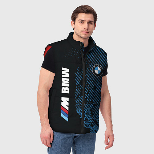 Мужской жилет BMW M Series Синий Гранж / 3D-Красный – фото 3