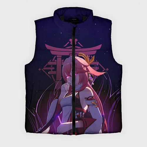 Мужской жилет Genshin Impact - Гудзи Яэ Мико / 3D-Черный – фото 1