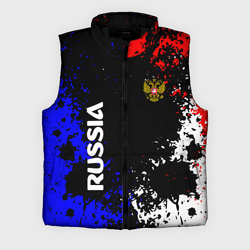 Мужской жилет Russia Брызги красок / 3D-Черный – фото 1