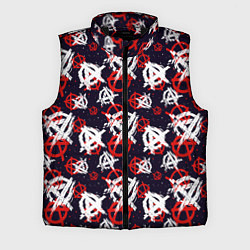 Мужской жилет Анархия текстура, цвет: 3D-черный