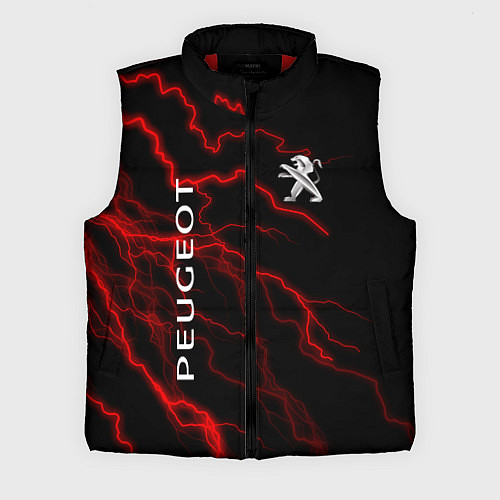 Мужской жилет Peugeot: Разряд молнии / 3D-Красный – фото 1