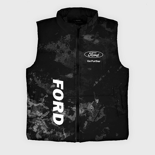 Мужской жилет Ford, Форд, Серый фон / 3D-Черный – фото 1