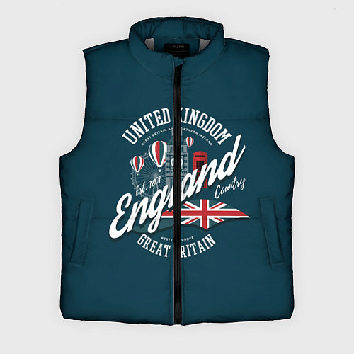 Мужской жилет Англия England / 3D-Светло-серый – фото 1