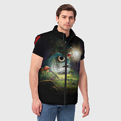 Мужской жилет Рыба в лесу, цвет: 3D-красный — фото 2