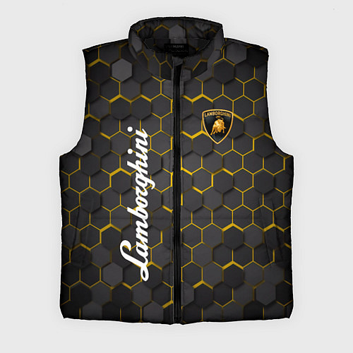 Мужской жилет Lamborghini - Золотые соты / 3D-Черный – фото 1