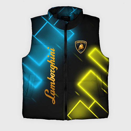 Мужской жилет Lamborghini - Неоновые фигуры / 3D-Черный – фото 1