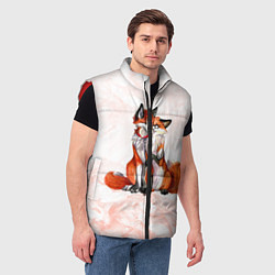 Мужской жилет Влюблённые Лисы Love, цвет: 3D-красный — фото 2